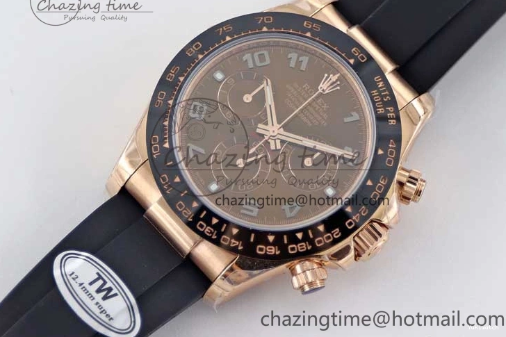 Steel 116515 Best RG Oysterflex A7750 904L Dial Edition Daytona Strap 1:1 on TWF Brown Roman 0419